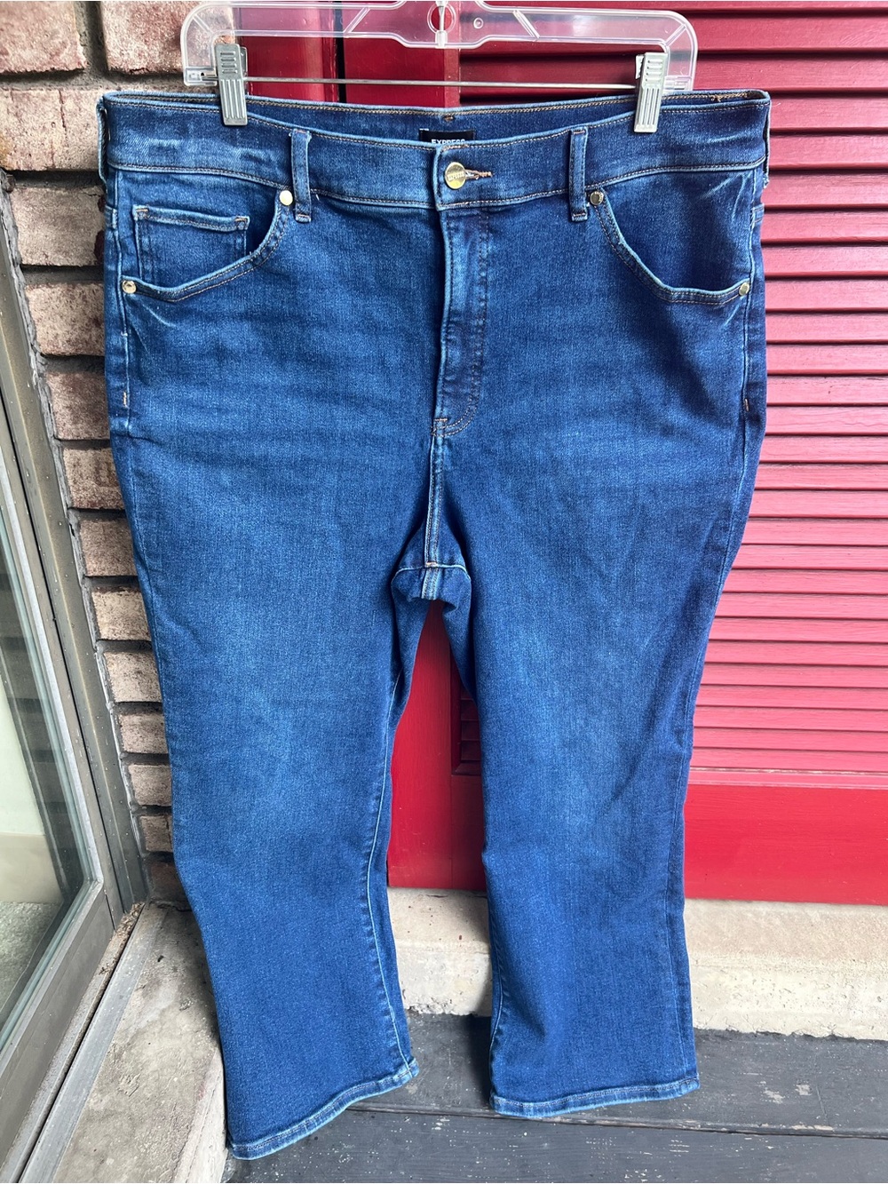 Express High Rise Cropped Flare Jeans Size 16